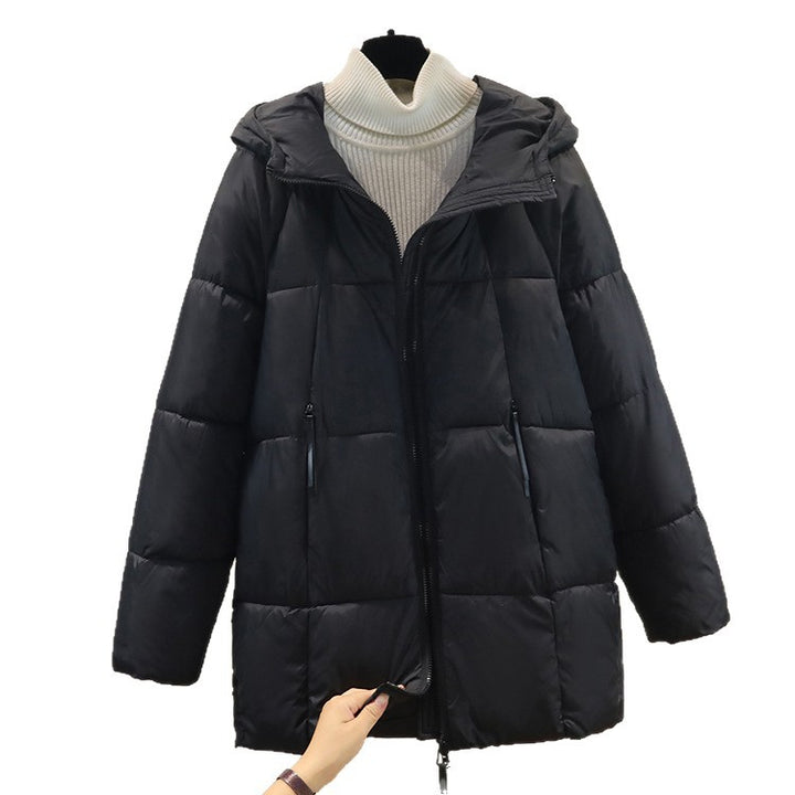 Ladies comfortable and stylish padded jacket with hood and practical zip pockets Lune London