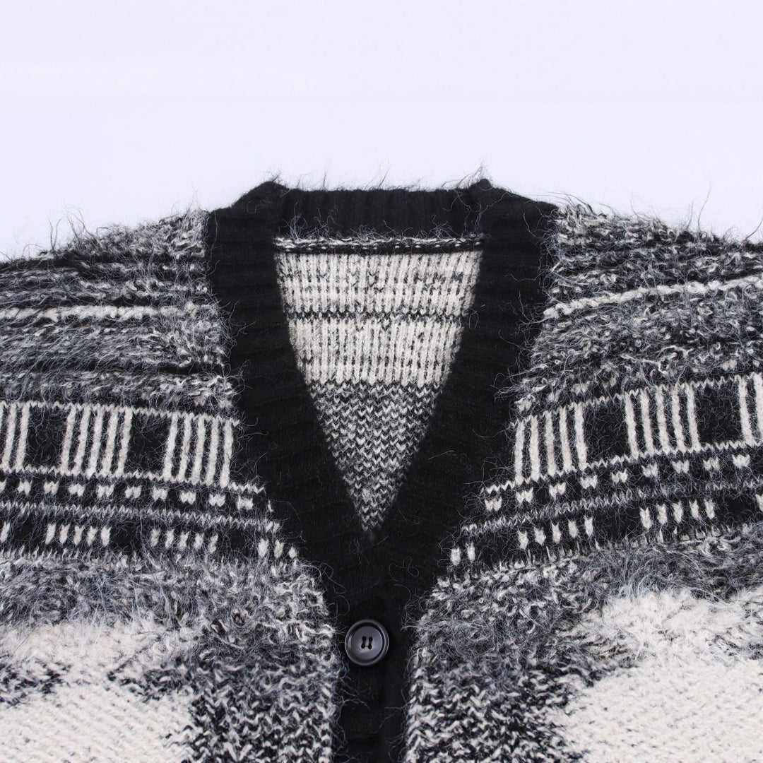 Ladies Long Sleeve Patterned Gilet with Button Placket Lune London