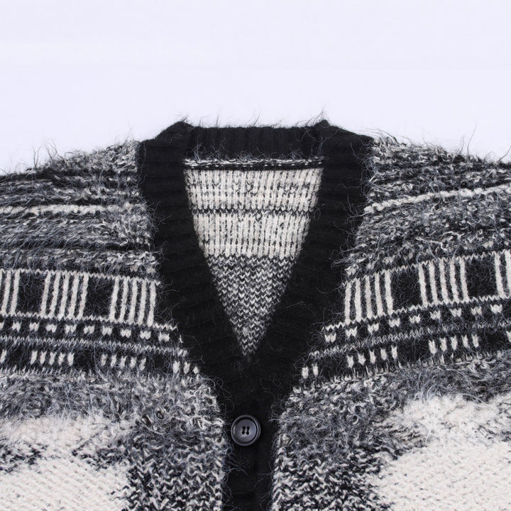 Ladies Long Sleeve Patterned Gilet with Button Placket Lune London