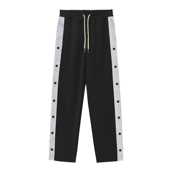 Chic and Stylish sporty leisure pants for men with snap buttons and side panels