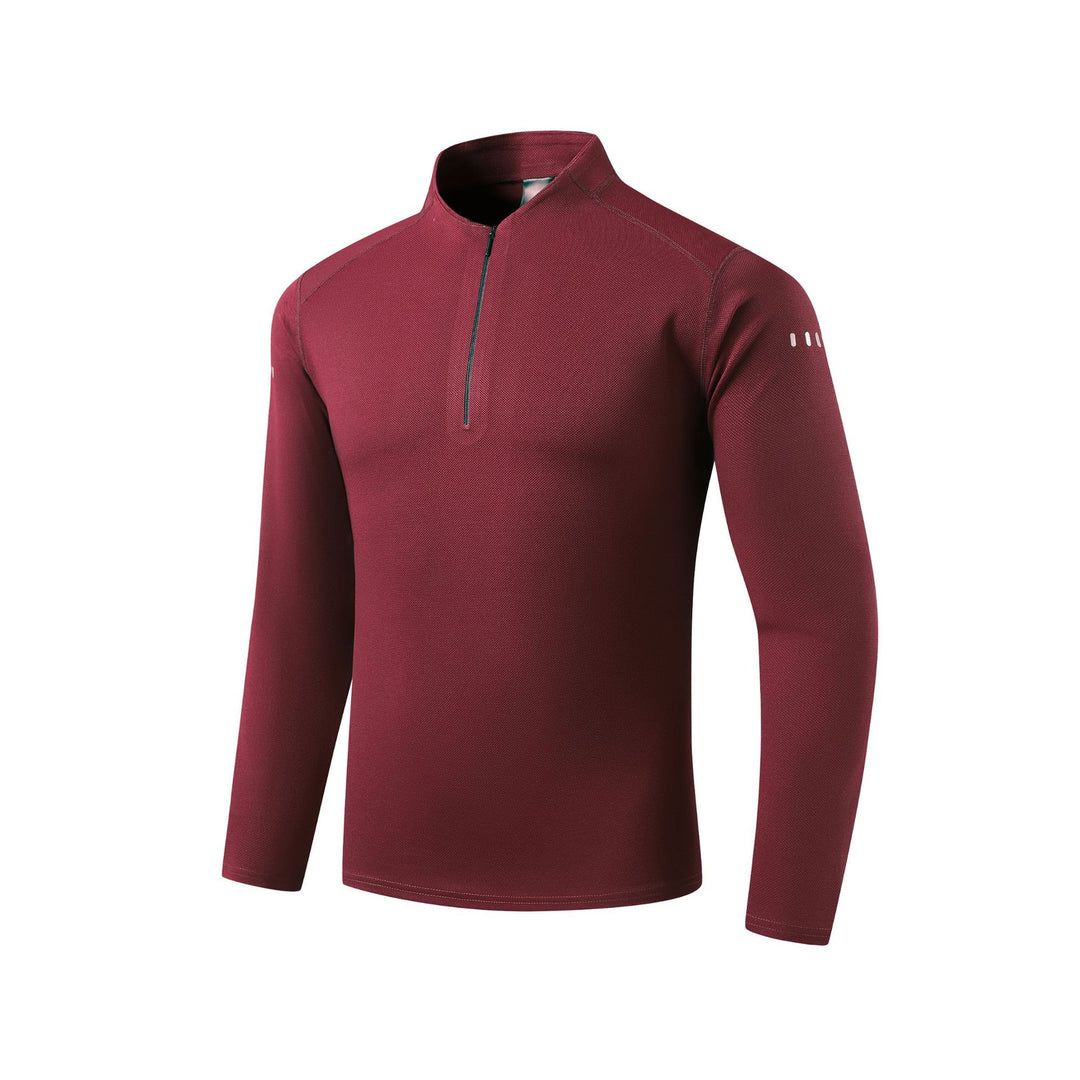 Men's Performance Long Sleeve Shirt with Half-Zip and Stand-Up Collar Amarae