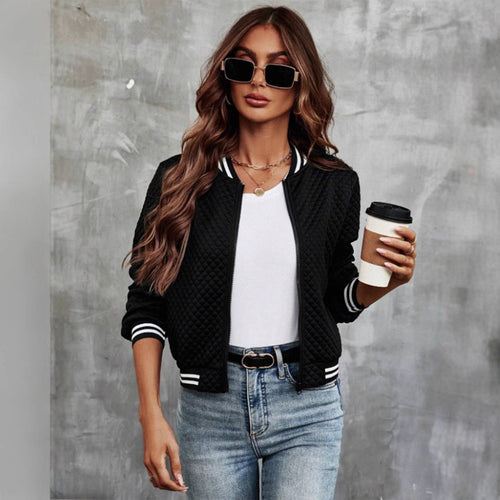 Quilted leisure jacket for women with contrasting cuffs Amarae