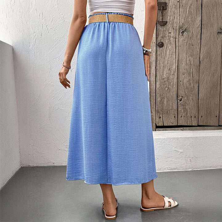 Maxi button-up skirt for women with functional pockets Lune London