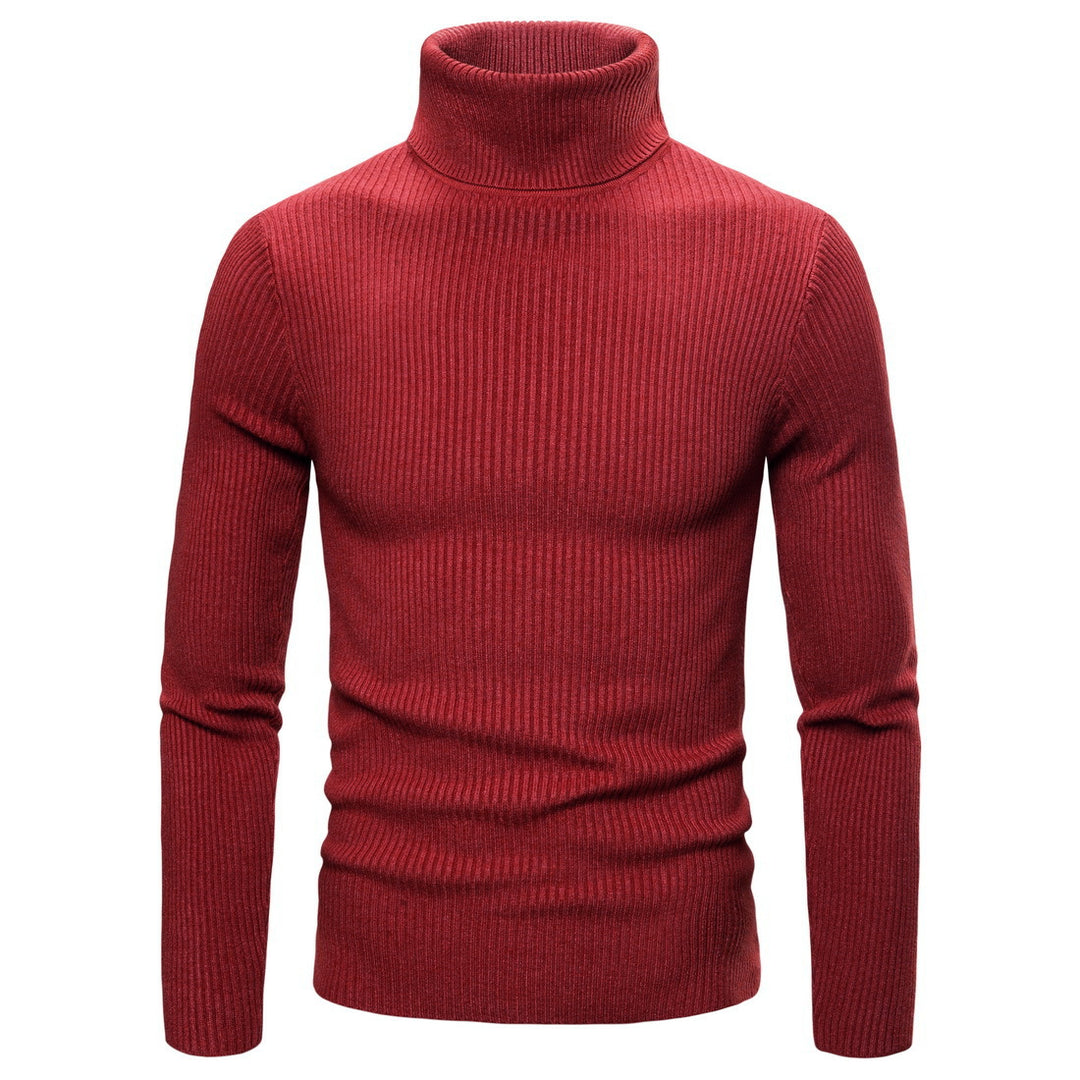 Men's knitted turtleneck sweater with ribbed structure Lune London