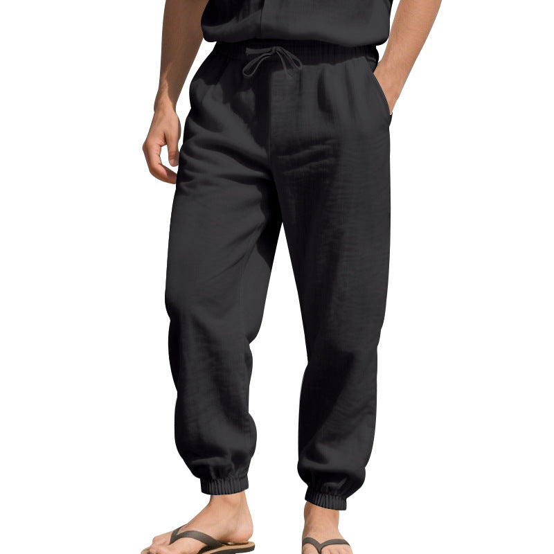 Women's leisure pants made of breathable, lightweight material with adjustable waistband Chic and style