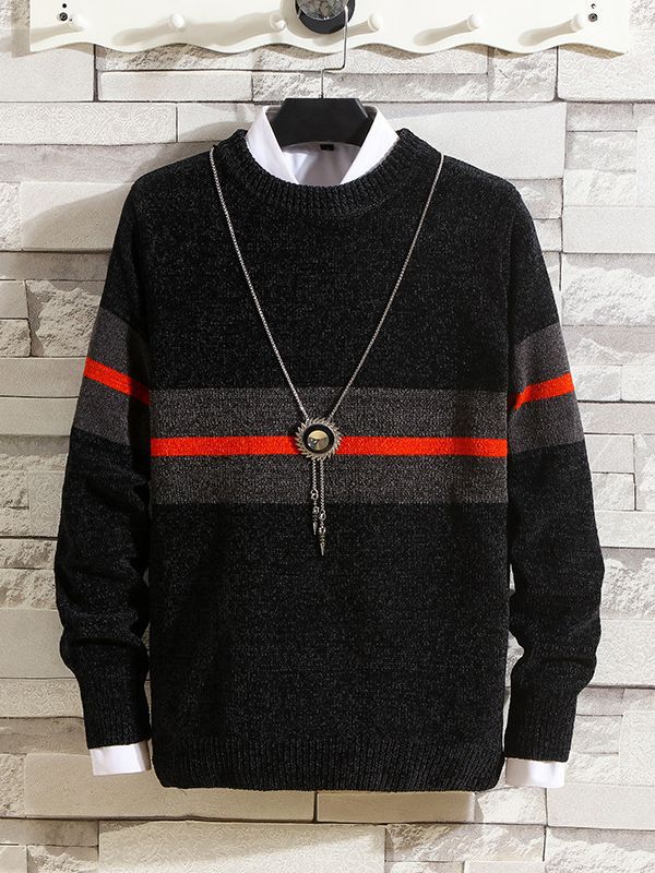 Trendy men's sweater with striped design and great comfort Lune London