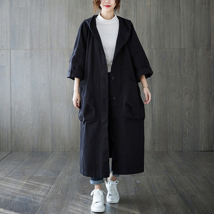Oversized hooded coat for women with practical pockets Lune London