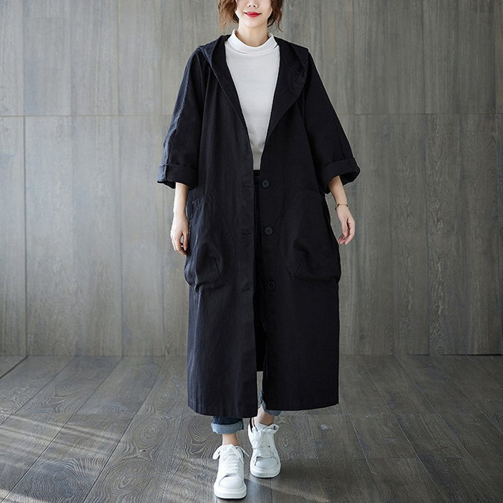 Oversized hooded coat for women with practical pockets Lune London