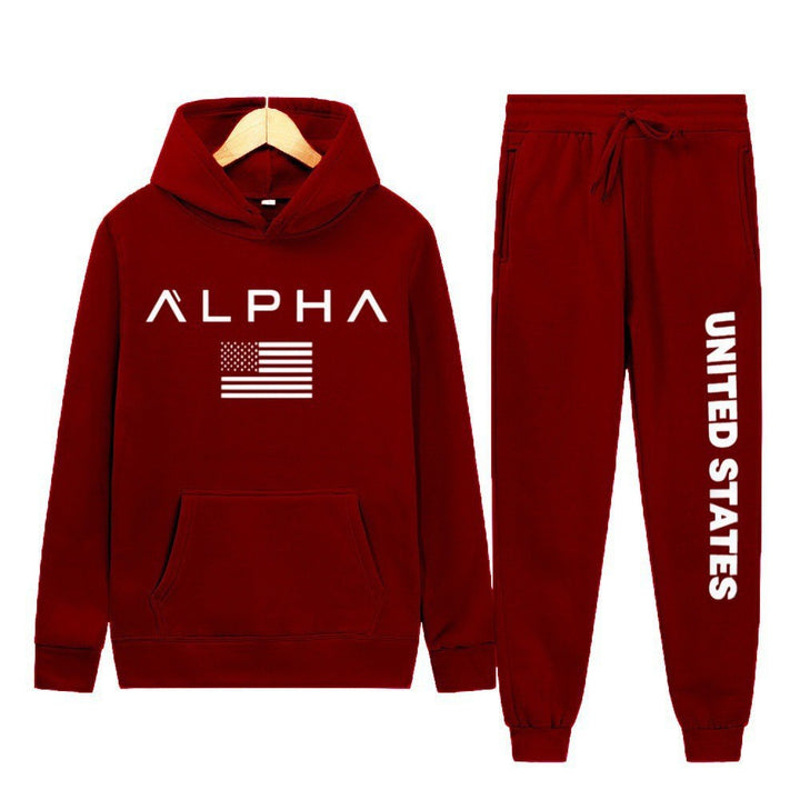 Women's hoodie and jogging pants set with creative front print and sporty cut Chic & Stil