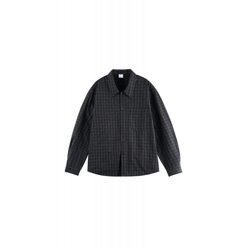 Unisex Boxy-checkered overshirt made of cotton blend with chest pocket and loose fit Amarae