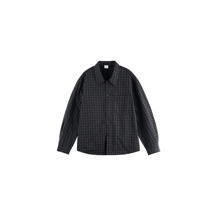 Unisex Boxy-checkered overshirt made of cotton blend with chest pocket and loose fit Amarae