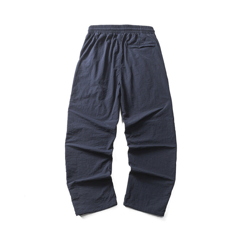 Men's Lightweight Cargo Casual Pants with Drawstring Waistband, Reflective Details, and Adjustable Leg Openings Amarae
