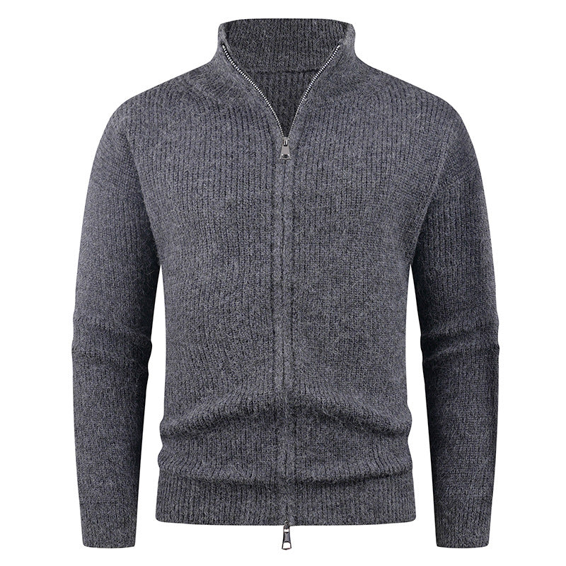 High collar sweater for men with decorative zip Lune London