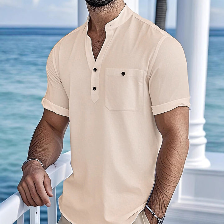Casual short-sleeve shirt for men with button closure Amarae