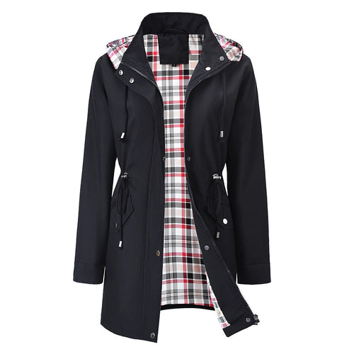 Veste de transition pour femmes avec taille ajustable et motif à carreaux invitant Chic & Stil