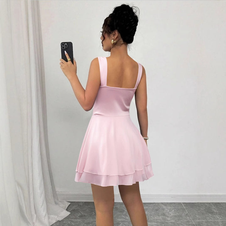 Women Playful Summer Dress with Ruffled Top and Flowy Skirt Lune London