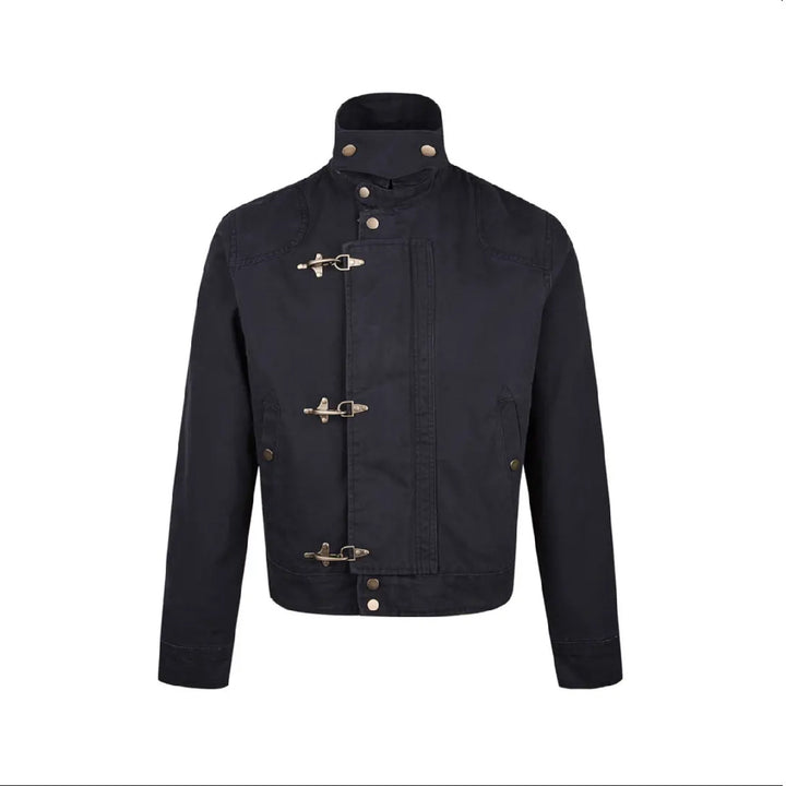 Trendy short jacket for men with innovative loops and a practical stand collar Lune London
