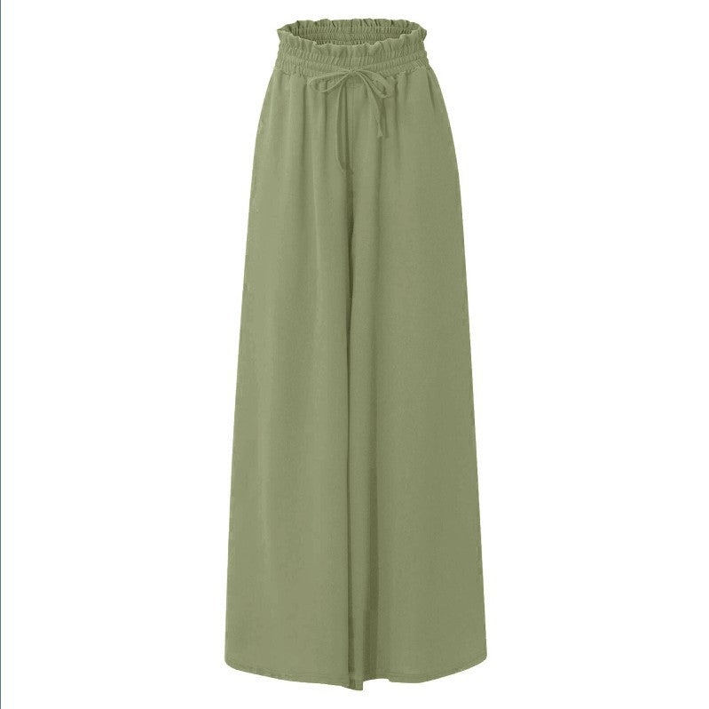 Elegant and airy wide pants for ladies with elastic and pockets Lune London