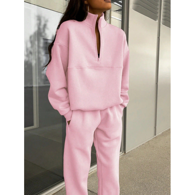 Ensemble de sweatshirts de sport pour femmes avec col montant et poignets élastiques Chic & Stil