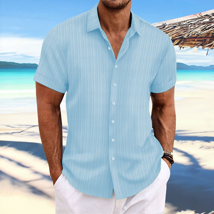 Casual short-sleeved striped shirt for men Amarae