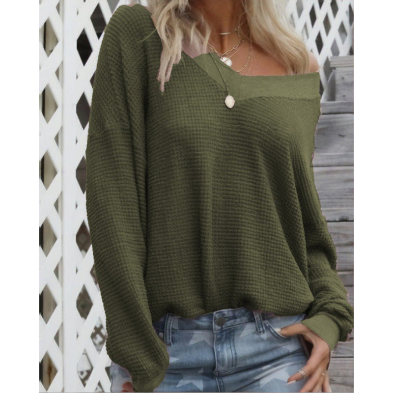 Pull en maille décontracté femme à épaules dénudées avec manches volumineuses Chic & Stil