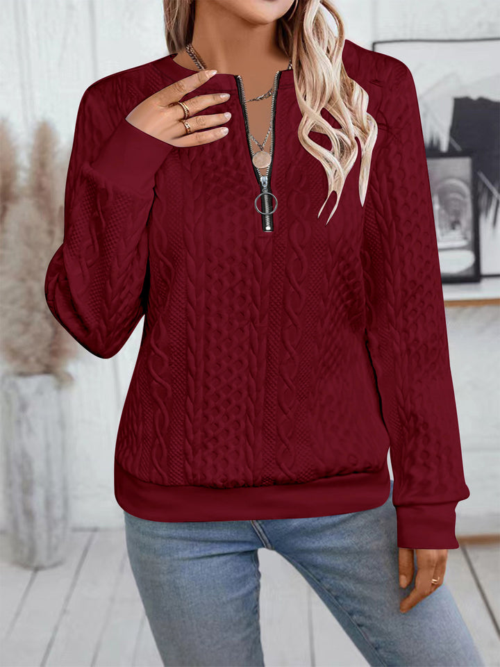Lune London women's zip-up knitted sweater