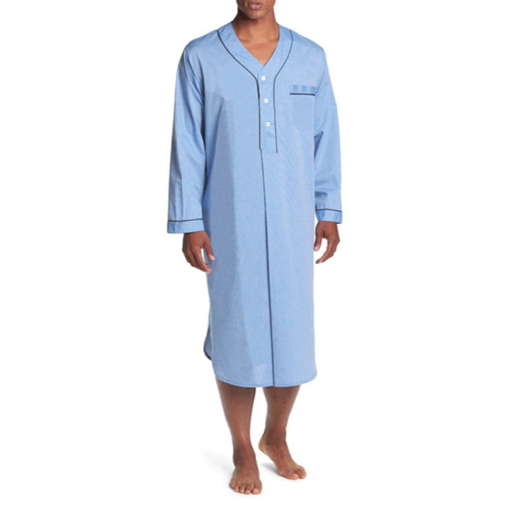 Men's Nightshirt with Elegant Button Placket and Practical Chest Pocket Lune London