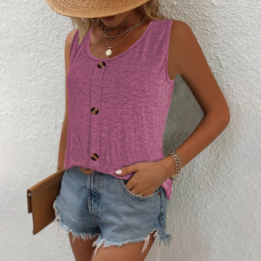 Women Leisure Blouse Without Buttons Sleeveless Lune London
