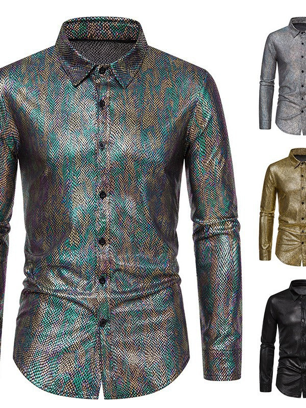 Elegant shirt for men in shiny material with a modern cut Chic and Style