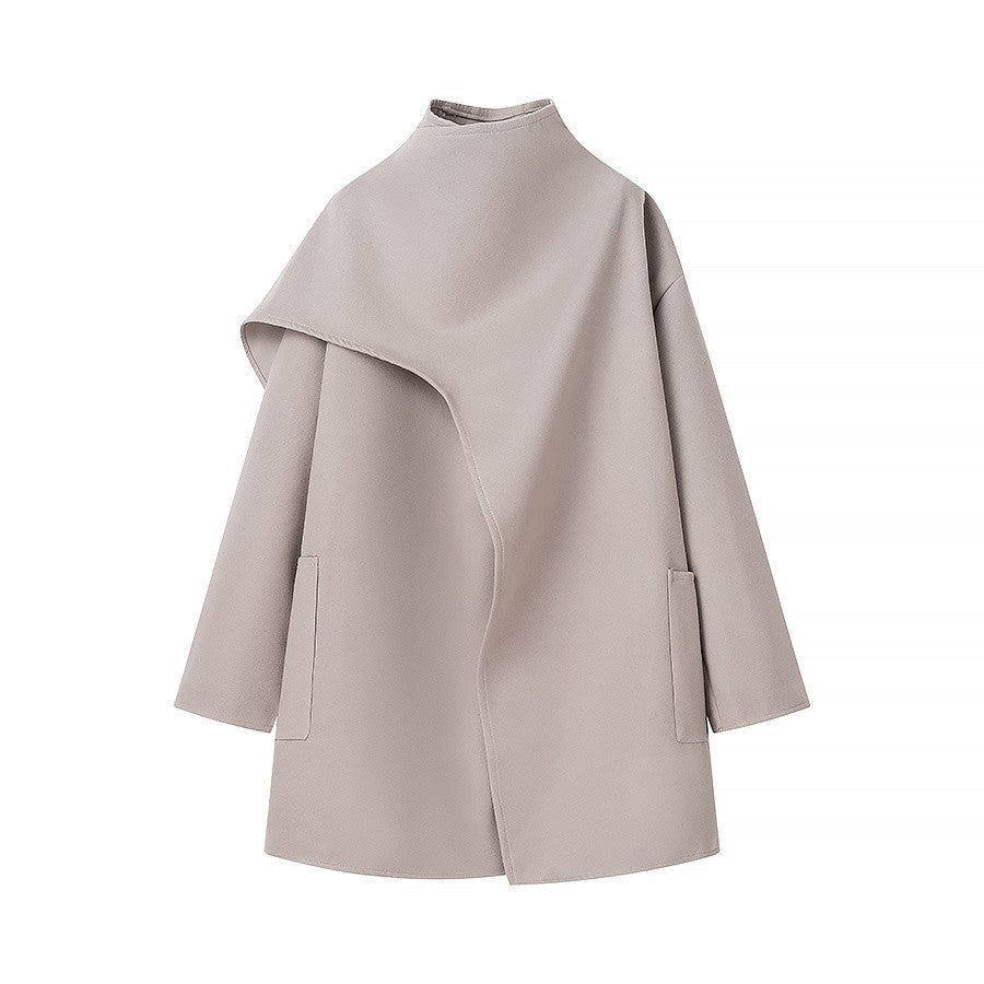 Lune London | Standing Collar Cape-Style Coat