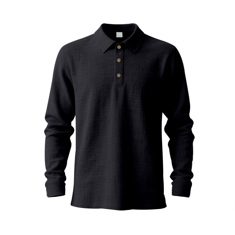 Men's long sleeve polo with structured design and trendy buttons Lune London