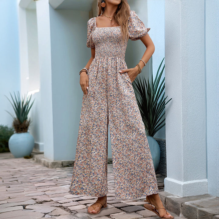 Women Floral Print Jumpsuit Wide Leg Lune London