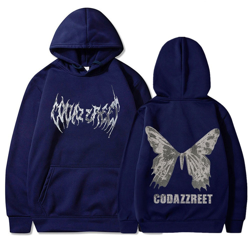 Women's hoodie with eye-catching butterfly design and artistic lettering Chic & Stil