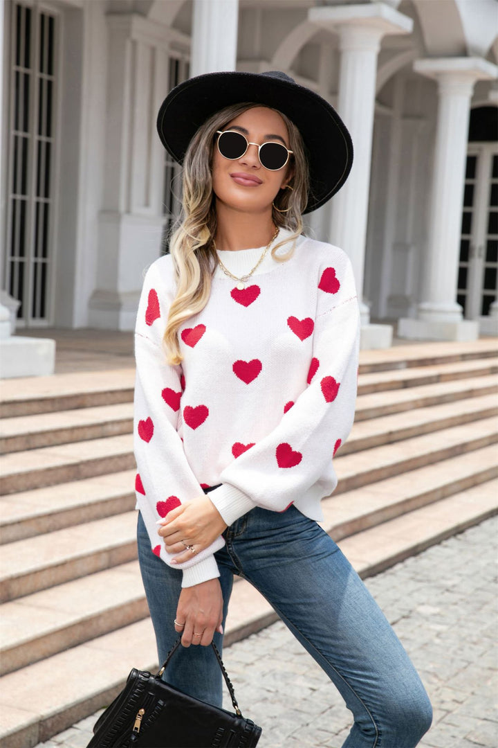 Pull décontracté pour femmes avec des cœurs et coupe moderne Chic & Stil