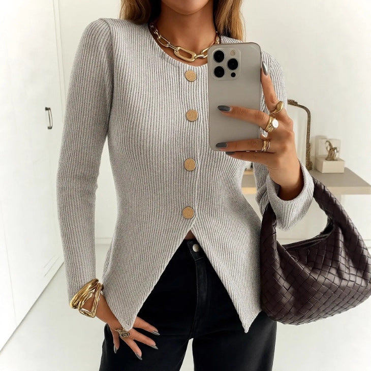 Dames élégant cardigan avec boutons décoratifs Chic & Stil