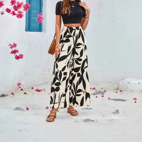 Wide palazzo pants for ladies with floral pattern Amarae