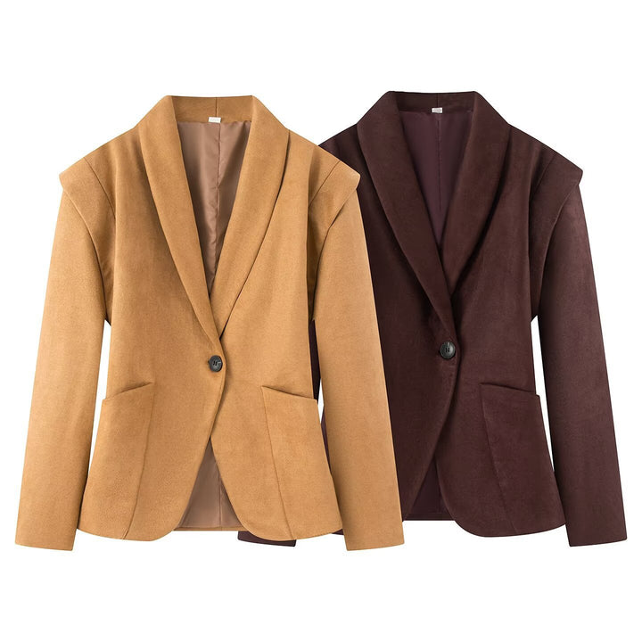 Elegant blazer jacket for women with classic cut and patch pockets Lune London