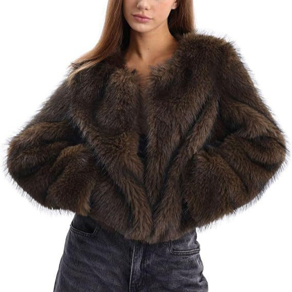 Ladies Padded Faux Fur Jacket Amarae