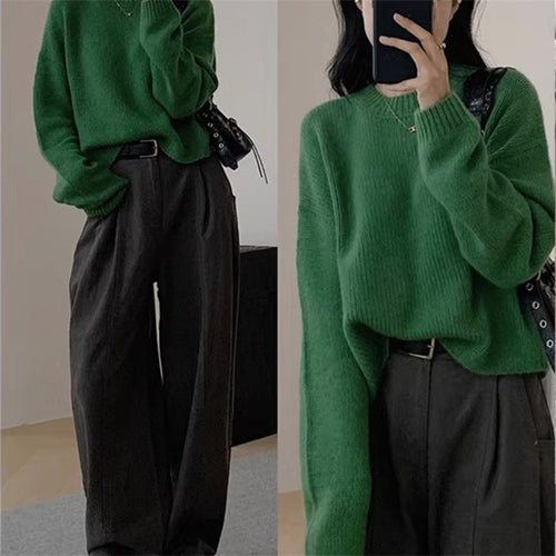 Pull en tricot décontracté pour femmes avec une coupe ample et des épaules tombantes Chic & Stil