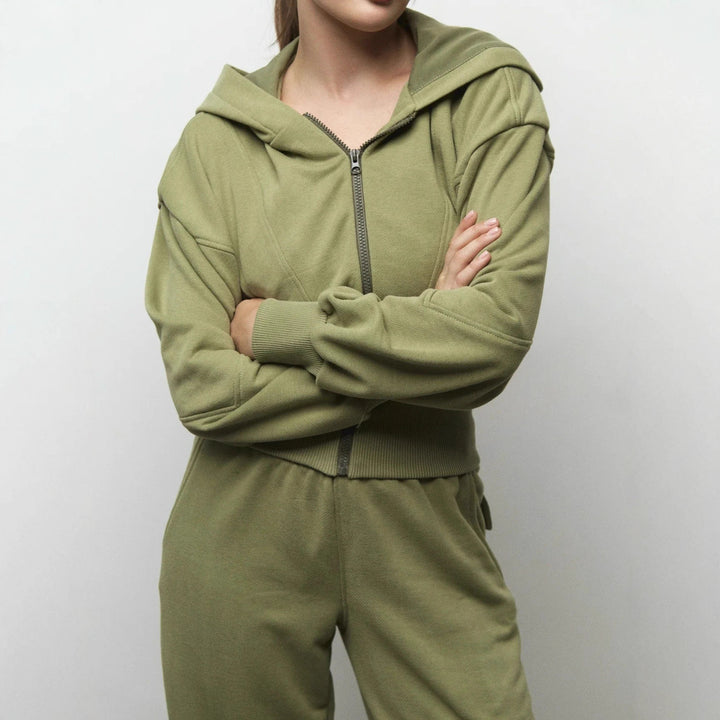 High-quality fleece women's lounge set with hoodie and wide pants Lune London