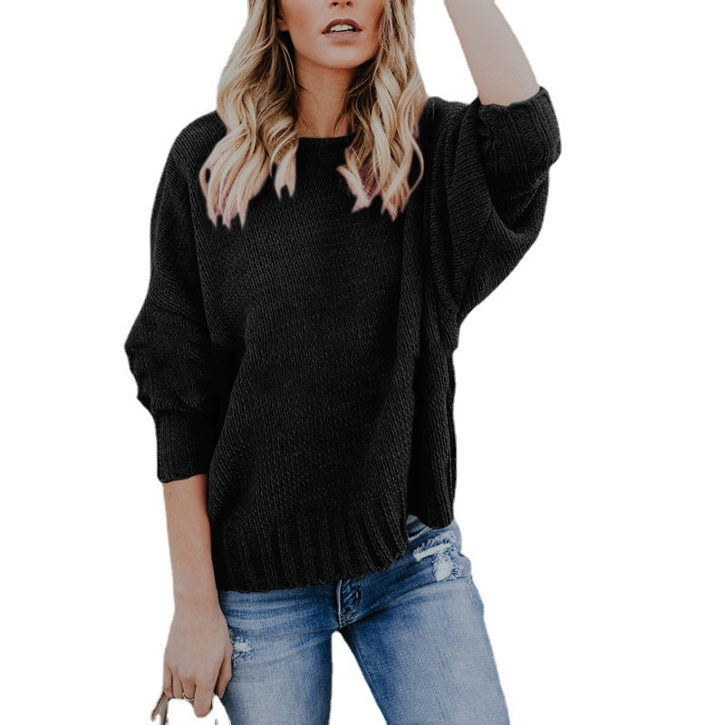 Knit pullover for women with a deep V-neck and a loose fit Lune London