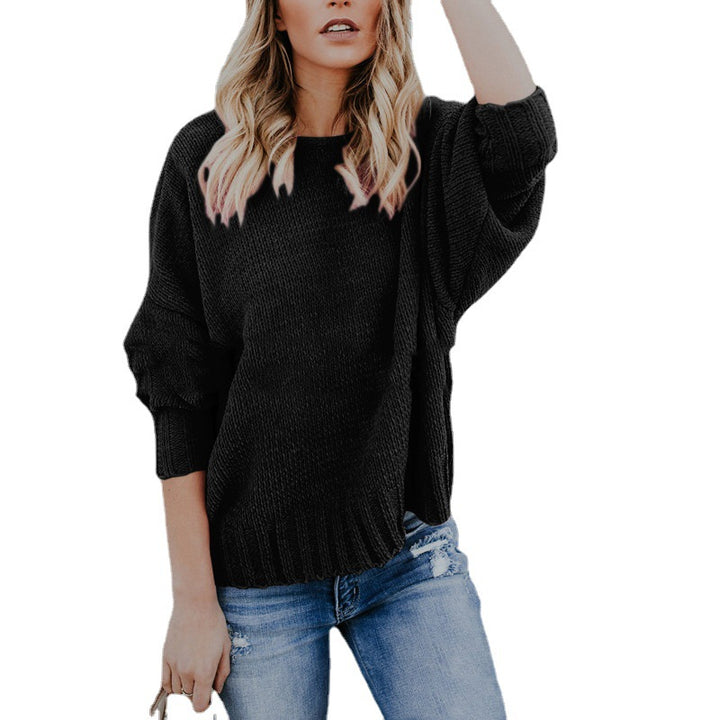 Knit pullover for women with a deep V-neck and a loose fit Lune London