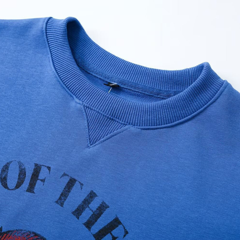 Women's Oversized Sweatshirt with Round Neck, vintage Fruit Print and softly brushed Cotton Fleece Amarae
