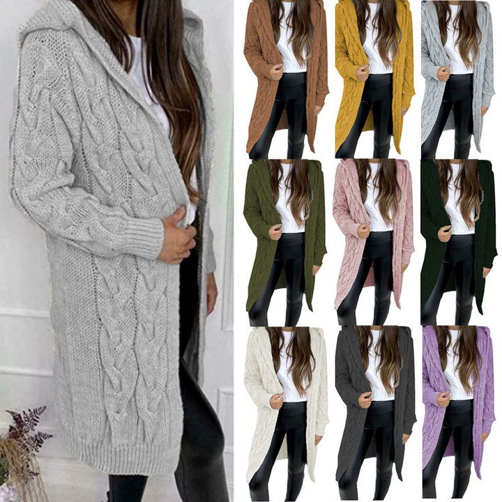 Long cable knit coat for women Lune London