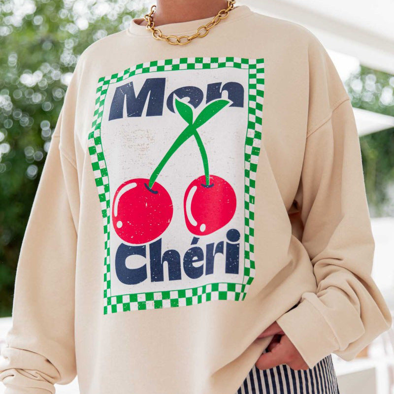 Women’s sweatshirt with creative fruit pattern and relaxed fit Lune London