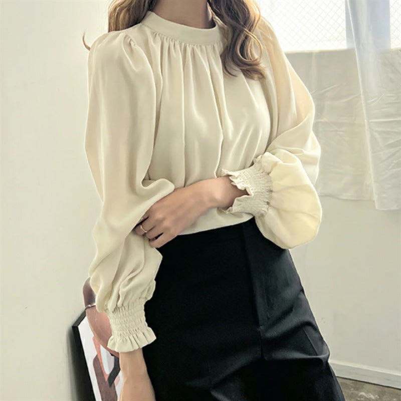 Elegant blouse with puff sleeves for women Lune London