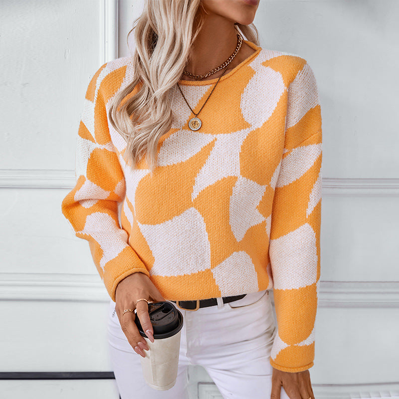 Knitted sweater for women with modern pattern and casual fit Lune London