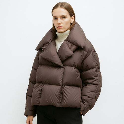 Veste matelassée raccourcie pour femmes avec col montant et poches pratiques Amarae