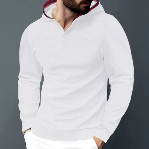 Trendy long sleeve shirt for men with hoodie and textured design Amarae