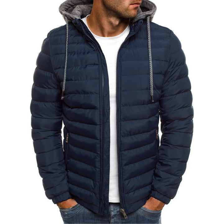 Men's quilted transition jacket with hood and practical zipper Amarae